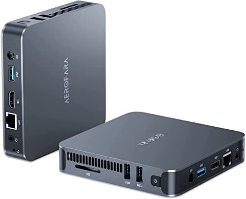 AEROFARA Mini PC, Celeron N5105 (jusqu'à 2,9 GHz) Mini Ordinateur de Bureau, 8Go DDR4/512G SSD, HDMI+VGA @4K HD, Double Bande 2.4G+5G, Gigabit Ethernet, USB 3.0, BT 4.2