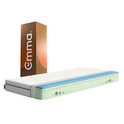 Emma One Matelas en Mousse 180x200 cm, Hauteur 18 cm, Fermeté Dure (H2), Matelas à 7 Zones