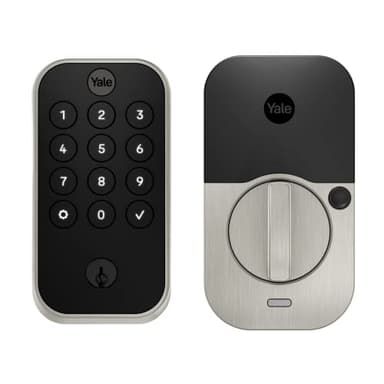 Yale Assure Lock YRD410-ZW2-619 Lot de 2 pênes dormants en nickel satiné avec code Z-Wave et clé de secours pour porte d'entrée avant ou arrière