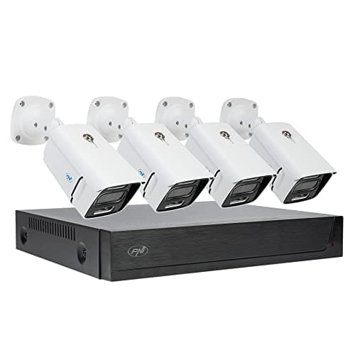 Kit de vidéosurveillance PNI House IPMAX POE 3, NVR avec 4 Ports POE, 4 caméras 3MP, extérieur, Power Over Ethernet, détection de Visage