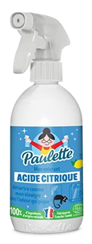 Paulette - Acide Citrique Liquide, Citron - Nettoyant Détartrant Anticalcaire Naturel et Ecocert - Fabriqué en France - 500 ml
