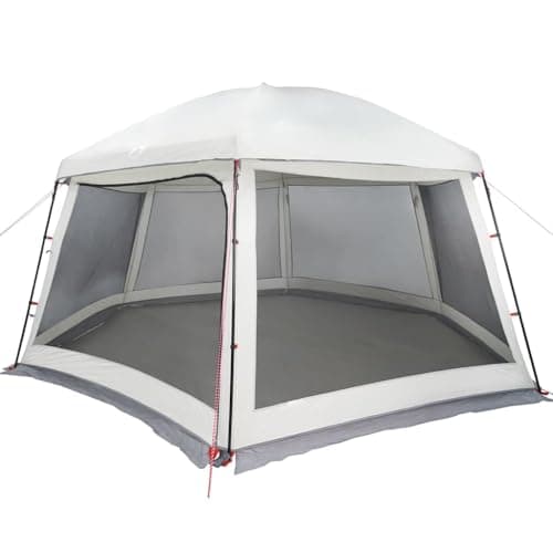 vidaXL Tente Piscine Toit Amovible parois Maille Gris 512x458 cm, Tente Grise, Tente de Jardin, abri de Jardin, Tente, abri extérieur, Tente étanche