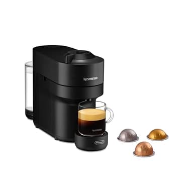 Nespresso De'Longhi ENV90.B Vertuo Pop, machine à café à capsules, permet de préparer 4 tasses, technologie de centrifugation, emballage de bienvenue inclus, 1350 W, noir réglisse/Liquide