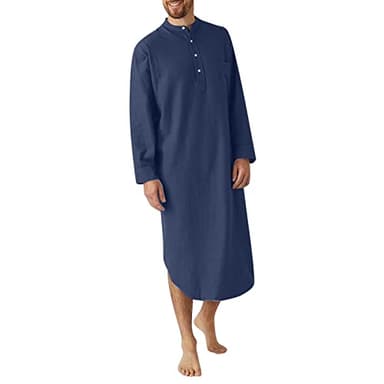 Loungewear Haut pour homme : chemise de nuit pour homme longue rétro combinaison d'intérieur à manches longues pyjama léger en coton pyjama ceinture robe de nuit sauna pyjama unisexe manteau de