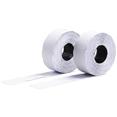 AVERY - Boite de 10 rouleaux de 1200 étiquettes autocollantes pour étiqueteuse 2 lignes (total de 12000 étiquettes). Format 26 x 16 mm. Adhésif permanent.