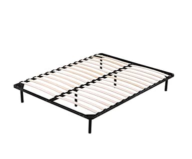King of Dreams Julie - Solide et Confortable Sommier Cadre a Lattes + Pieds 140x190 x 29 cm en Metal - Montage Rapide et Facile - epaisseur du Metal +/- 1,2 mm 2 x 14 Lattes en 9mm