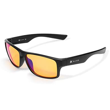 BlueX • Lunette Gaming - Lunette Anti Lumiere Bleue (Homme et Femme) - Lunettes pour Jeux Vidéo Anti-Lumière Bleue > 90%
