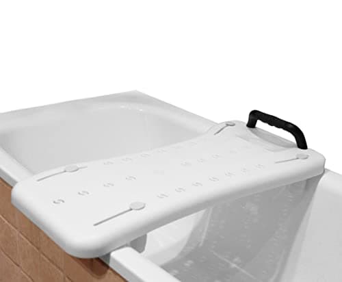 Pepe Mobility - Planche de Bain pour Baignoire, Banc Adulte avec Poignée, Siège Senior, Surface Rugueuse, Assise Adulte
