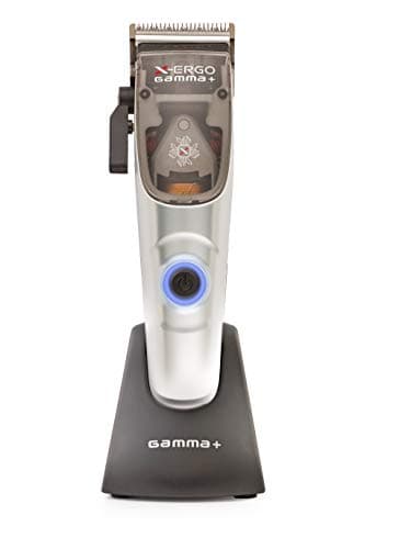GAMMAPIU' X-ERGO Rasoir électrique pour homme, tondeuse professionnelle, lame Taper 45 mm DLC Black Diamond Carbon, réglage de la lame, moteur 10 000 tr/min, batterie longue durée, 8 sabots