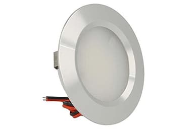 Mini spot LED encastrable rond, 3 W, AC/DC 12 V, DC 24 V, trou 50 mm, en aluminium satiné Blanc chaud