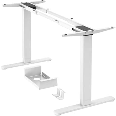ErGear Bureau Assis Debout Électrique à 2 Moteurs, Bureau Réglable en Hauteur, 4 Contrôles de Mémoire, Supportant Jusqu'à 120 kg, Cadre en Acier Robuste (Blanc)