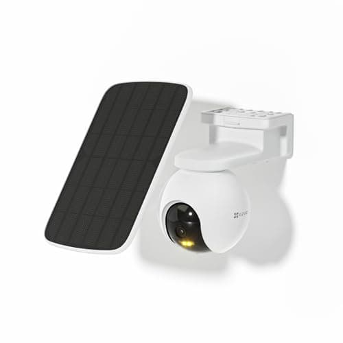 EZVIZ CB8 KIT 2K Caméra Surveillance WiFi Extérieure sans Fil, Solaire, Batterie 10400mAh, Suivi Intelligent, Détection de Personne, Vision Nocturne Couleur, Audio Bidirectionnel, Sirère, Type C