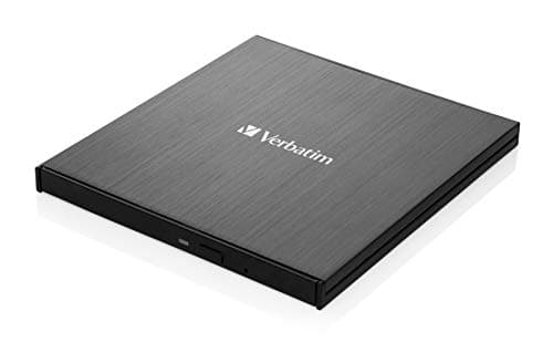 VERBATIM Graveur Blu-ray externe Slimline noir USB 3.1 Gen 1 avec connexion USB-C I Lecteur Blu-ray I Graveur Blu-ray externe compact pour de grandes backups I Lecteur Blu-ray externe