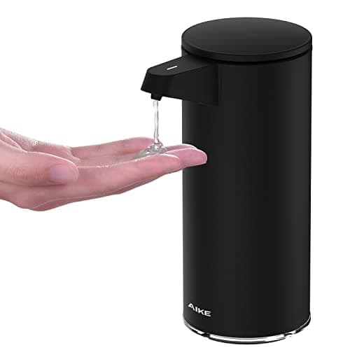 AIKE AK1333 Distributeur de Savon Automatique en Acier Inoxydable, 280ml Distributeur de Savon sans Contact USB Rechargeable