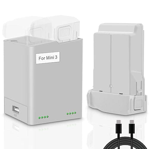 COOLSHOW Vol Intelligent Batterie Mini 4 Pro/Mini 3 Série 1 Pack 3850mAh et Station de Charge Mini 4 Pro/Mini 3 Série à Deux Voies Compatible avec DJI Mini 4 Pro,Mini 3,Mini 3 Pro