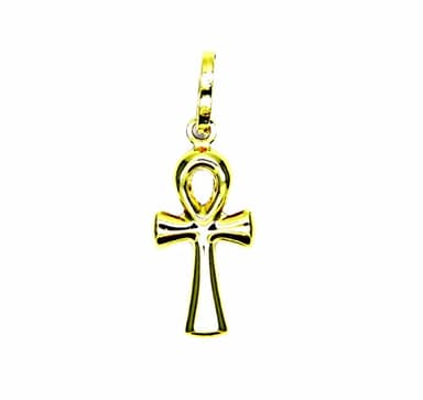 Pegaso Gioielli – Pendentif or jaune 18 carats Petite croix de la vie – Pendentif crocetta brillant Charms