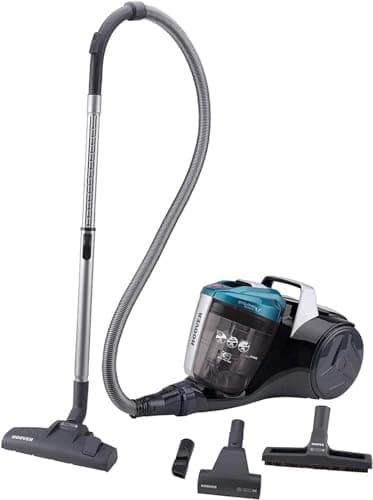 Hoover BR71_BR30 Aspirateur Traineau sans Sac, Technologie Cyclonique, Grandes Performances d'aspiration, Turbo Brosse Spécial Poils d'animaux et Parquet, 2,3L, 700 W, Noir/Émeraude