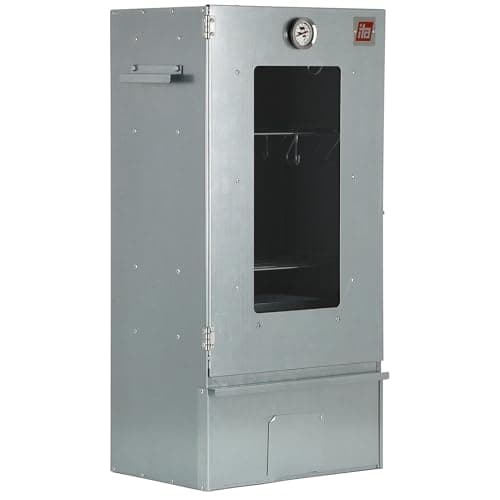 ITA Fumoir 7002 - Smoker Premium - Armoire à Fumage avec fenêtre & thermomètre - Acier Inoxydable - Qualité UE, Direct Fabricant - 81 cm avec 3 Niveaux