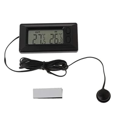 Jorzer Thermomètre Automobile intérieur et thermomètre extérieur Thermomètre à Affichage numérique LCD avec Un thermomètre intérieur et extérieur du câble de 1,5 m