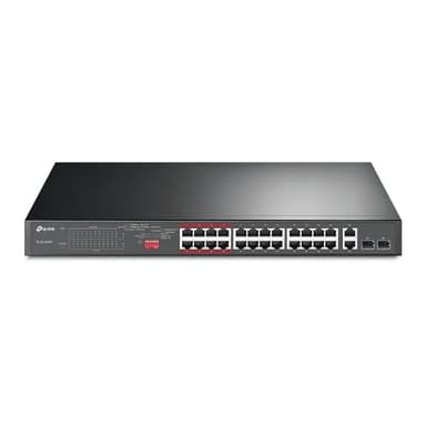 TP-Link TL-SL1226P Switch 24 Puertos Fast Ethernet + 2 Gigabit PoE+