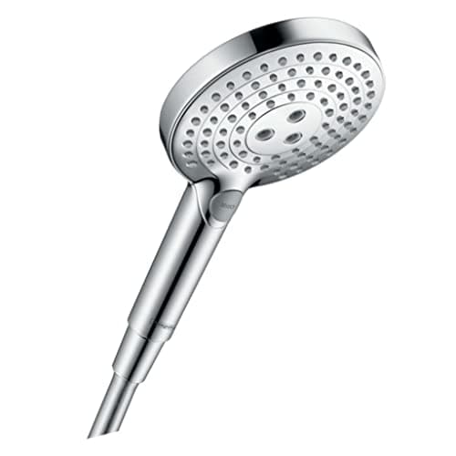 hansgrohe Raindance Select S - Pommeau de douche 3 types de jet, Douchette à main ronde (diamètre 120 mm), Chromé, 26014000
