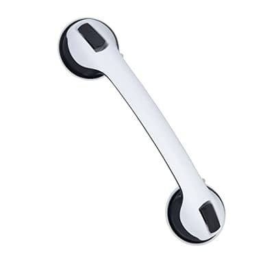 Relaxdays Barre d'appui avec Ventouse, Douche & Baignoire, 70 kg, sécurité, Personnes âgées & handicapées, Blanc/Gris, 30 x 10 x 8,5 cm