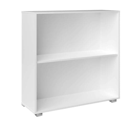 Casaria Étagère bibliothèque Blanc 77 x 60 x 28 cm Meuble de Rangement Vela 2 Compartiments pour Salon Bureau Chambre