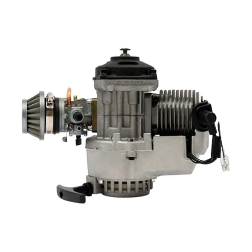Moteur 49 cc 2 temps | Mini moteur à essence 3 CV | Moteur Pocket Bike avec carburateur de 14 mm et filtre à air Démarreur manuel Moteur de moto en aluminium/fer pour ATV Quad Dirt Bike Scooter