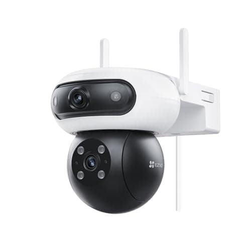 EZVIZ 8MP (4MP+4MP) Caméra Surveillance WiFi Extérieure à Double Objectif, Caméra Extérieure 360°, Vision Nocturne Couleur, Détection de Personne/Véhicule, Audio Bidirectionnel, Étanche, C90 Dual