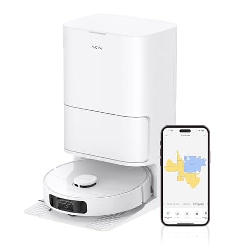 MOVA E30 Ultra Robot Aspirateur Laveur avec Vidage Automatique, Nettoyage Automatique des Serpillières, Technologie RoboSwing, Levage des Serpillières à 10,5 mm, Aspiration de 7 000 Pa