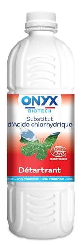 Onyx Biotech - Substitut d’Acide Chlorhydrique - Nettoyant, Détartrant WC, Canalisations, Produit Nettoyant Multi-Surface - Ingrédients d’Origine Naturelle - Fabrication Française - 1L