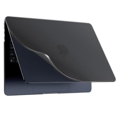 BlueSwan PP Coque Compatible avec MacBook Air 15 Pouces M4 M3 M2 2025 2024 2022 (A3241 A3114 A2941) Mac 15 Étui Meilleure Adaptation au Corps, Durable, Anti-Rayures, Translucide - Mat Noir