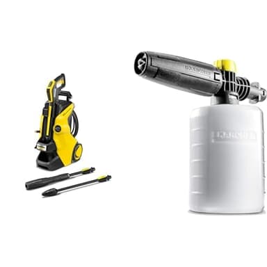 Kärcher Nettoyeur Haute Pression K 5 Power Control: Support Intelligent par Une App - pour Les tâches de Nettoyage Multiples Jaune/Noir & Canon à Mousse 0,6L Accessoire pour nettoyeurs Haute Pression