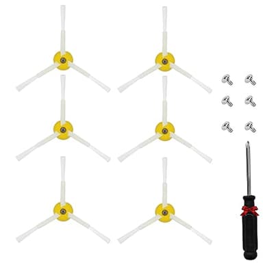 KiimSin 6 pièces brosses latérales rechange pour iRobot Roomba 600 700 800 900 Series 694 677 850 860 870 880 890 980 960 aspirateur robot Accessoires, brosse latérale aspirateur + tournevis