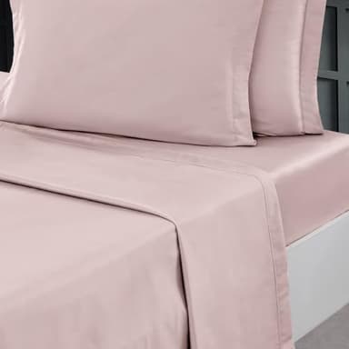 Sensei Maison - Drap Plat en Percale de Coton Soft Percale - 270x300 cm - Poudre