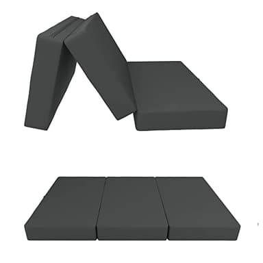 POKAR Matelas Pliable Imperméable Camping Matelas d'Appoint Matelas de Sol Surmatelas Matelas pour Invités Matelas de Voyage 160 x 195 x 15 cm, Anthracite