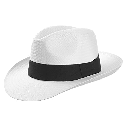 LIPODO Chapeau White Mountain en Paille Chapeau d´ete Bogart (M/57-58 - Blanc)