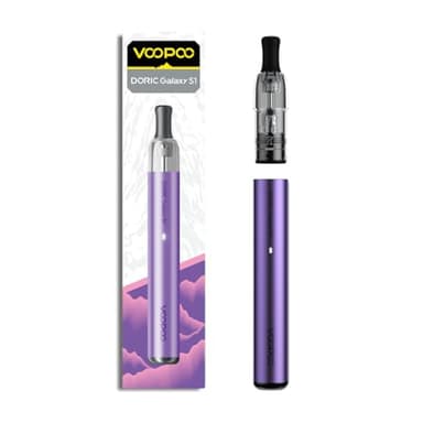 VOOPOO Doric Galaxy S1 Kit 16W E-cigs Kit Cigarette électronique 800mAh Batterie Vape Pen avec 2.0ml DORIC Galaxy Cartridge 0.7 ohm - Sans nicotine (Lucky Purple)