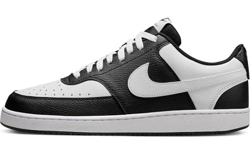 NIKE Homme Court Vision LO Sneaker, Black/White, 45.5 EU