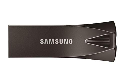 Samsung Clé USB BAR Plus de Type A, 64 Go, 400 Mo/s en lecture, 110 Mo/s en écriture, Clé USB 3.2, résistante aux chocs, Gris titane