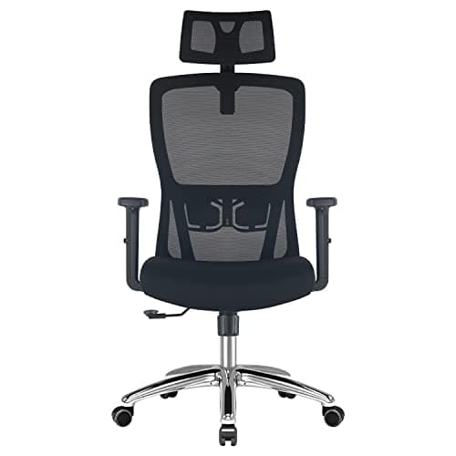 Durrafy Chaise Bureau, Chaise de Bureau Ergonomique avec Roullettes, Fauteuil Bureau Appuie-Tête et Accoudoir Réglables,Maille Respirante, Support Lombaire Réglable, Chaise Ergonomique Roulement 150KG