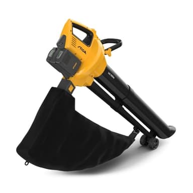 Stiga VS 100e 3en1 aspirateur et souffleur de Feuilles avec broyeur, INCL. 2X 20V (4Ah) Batterie & Chargeur, Noir/Jaune
