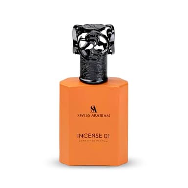 Swiss Arabian Incense 01 Extrait De Parfum Unisexe 50ML - Une fusion mystique d'encens fumé, de bois chauds et d'élégance épicée - Parfum boisé-épicé enchanteur