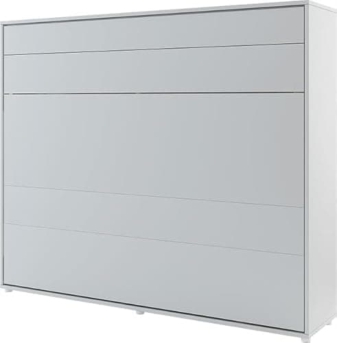 Lenart Armoire Lit escamotable Horizontal 160x200 cm Gris Lit Rabattable Lit Mural Consus