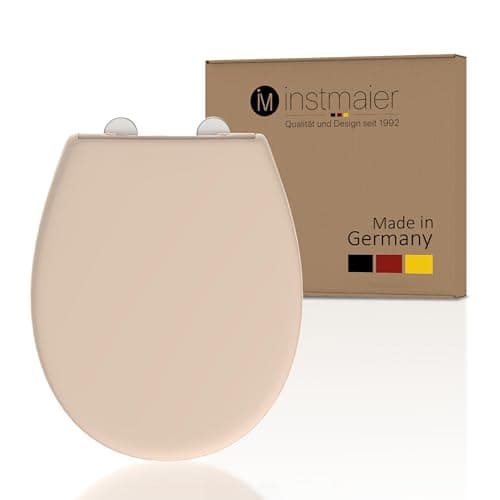 instmaier Abattant WC avec descente amortie | Beige Bahama | Forme ovale | Duroplast | Facile à enlever | Stable jusqu'à 250 kg | Fabriqué en Allemagne
