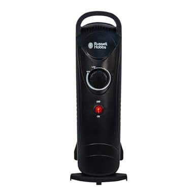 Radiateur à huile Russell Hobbs 650 W, radiateur électrique portatif à 5 ailettes, noir, thermostat réglable, coupure de sécurité, superficie de 10 m², RHOFR3001