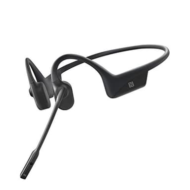 AFTERSHOKZ OpenComm Casque stéréo sans Fil avec Microphone à Perche antibruit Bluetooth 5.0 à Conduction osseuse Noir