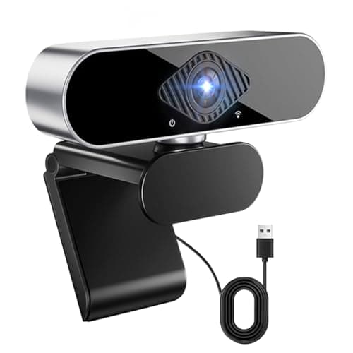 Webcam pour PC avec Micro, 1080P Full HD Caméra Web, 360° Rotation USB Caméra Plug Play pour Ordinateur Bureau Portable Mac,Web Cam Linux Streaming Youtube Skype Appel Vidéo Zoom Vidéoconférence