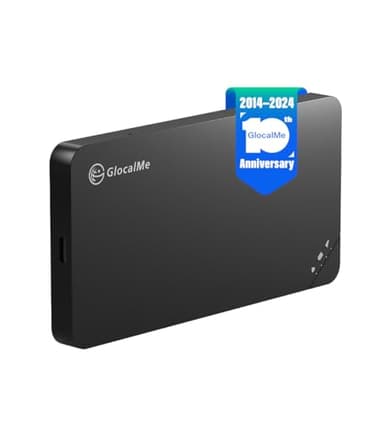GlocalMe U3 4G Mobile WiFi Routeur Portable, Aucune Carte SIM nécessaire, connectez jusqu'à 10 appareils, créez Un réseau WLAN n'importe où, Appareil MiFi Déverrouillé avec 1 Go de Données Mondiales