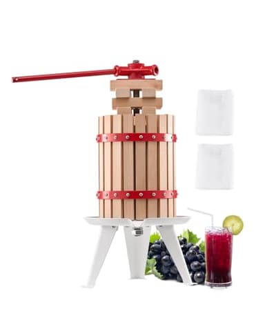 VEVOR Pressoir à Fruits Manuel 6 L, Presse à Vin avec Panier en Bois Massif avec 8 Blocs, Presse-Agrumes avec Poignée, Presse à Jus, Raisin, Cidre de Pomme, Miel pour la Cuisine et la Maison